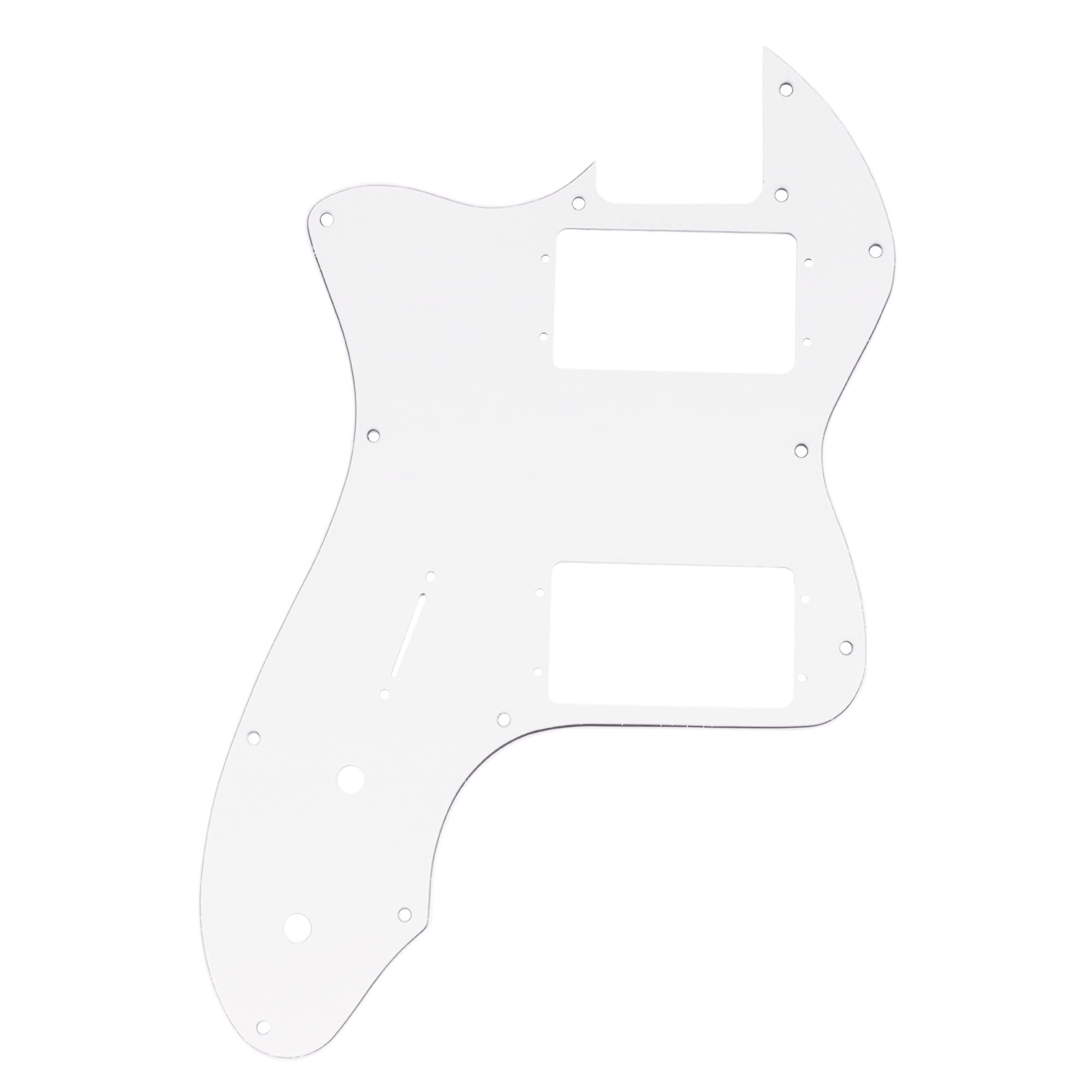 Musiclily Pro 12 Holes Wide Range HH Guitar Pickguard For USA/Mexico Fender 72 Tele Thinline Style Electric Guitar, 4Ply White P